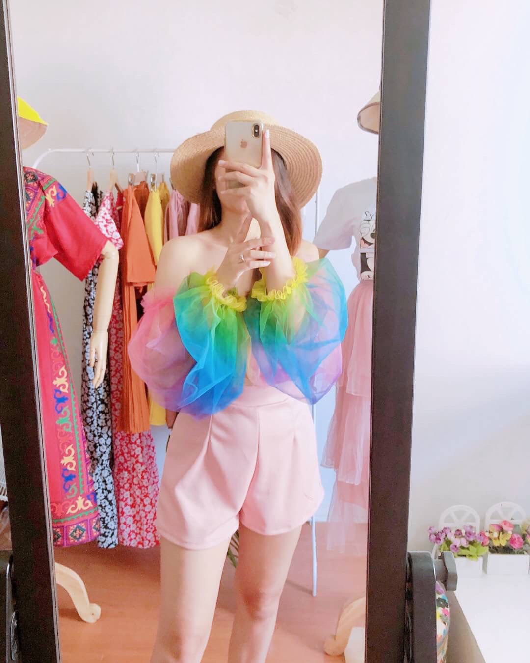 Set เสื้อกับกางเกง โทนพาสเทล