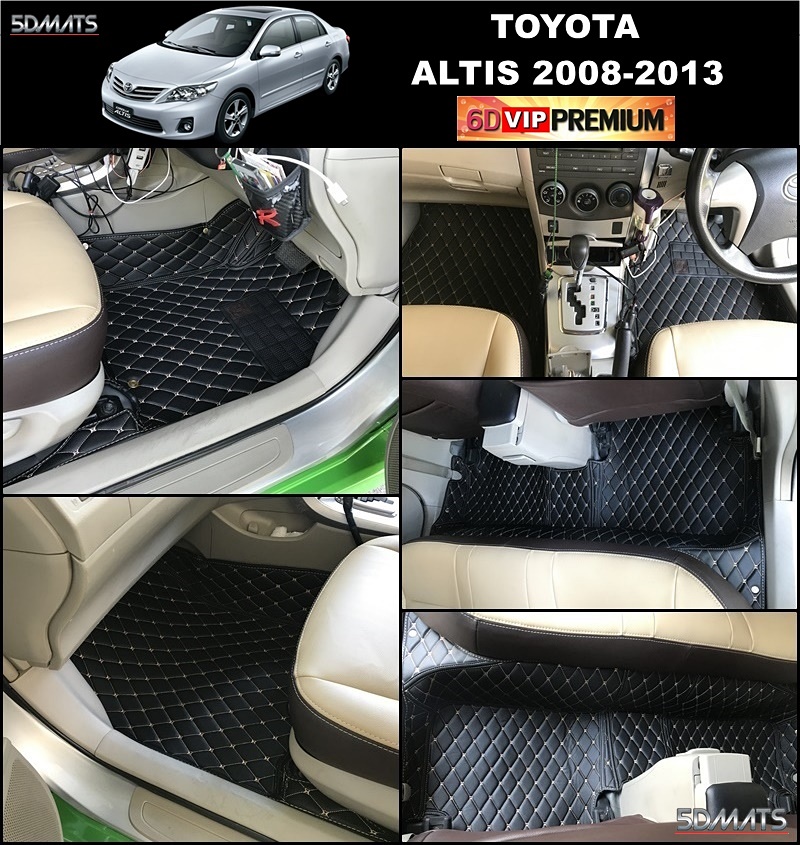 พรมปูพื้นรถยนต์ ALTIS 2008-2013 รุ่น6D VIP เต็มคัน 3ชิ้น หนาพิเศษ