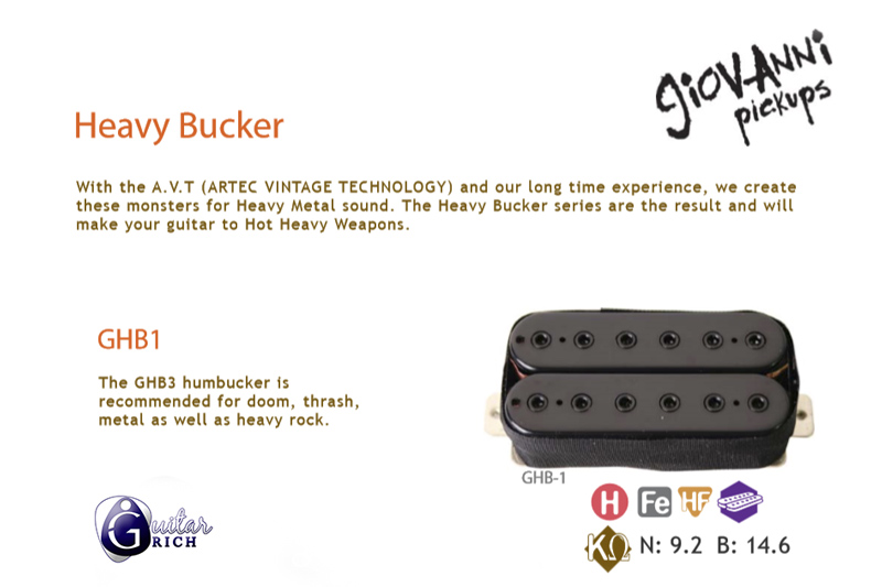 ปิ๊กอัพกีตาร์ ฮัมบัคเกอร์ Giovanni รุ่น GHB1 - Heavy Bucker