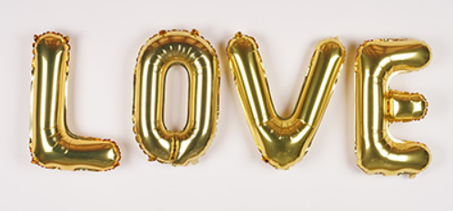 อักษร 14 นิ้วสีทอง LOVE