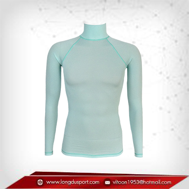 Body Fit / Base Layer เสื้อรัดรูป คอตั้ง แขนยาว สีฟ้า paleturquoise