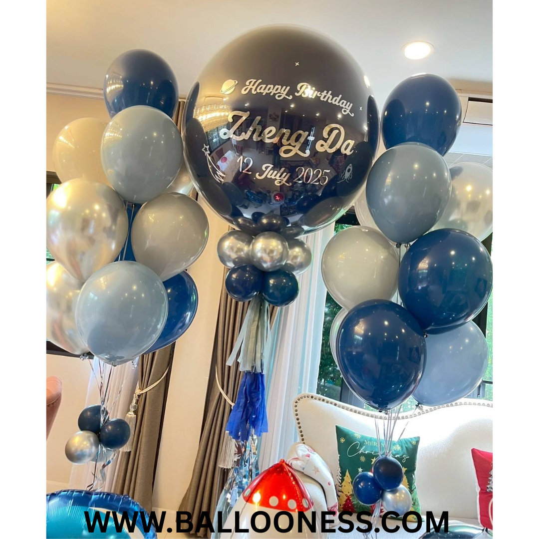 เซทลูกโป่งวันเกิด ขนาด 36นิ้ว 1ใบ + ช่อลูกโป่ง 10ลูก 1ช่อ + ฐานตั้งลูกโป่งฟอยล์ 4 ฐาน + ลูกโป่งฟอยล์นักบินอวกาศ 2ตัว