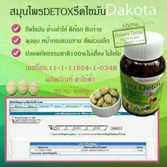 Dakota Detox ดาโกต้า ดีท็อกซ์ สมุนไพรรีดไขมัน 60 เม็ด (1 กระปุก)
