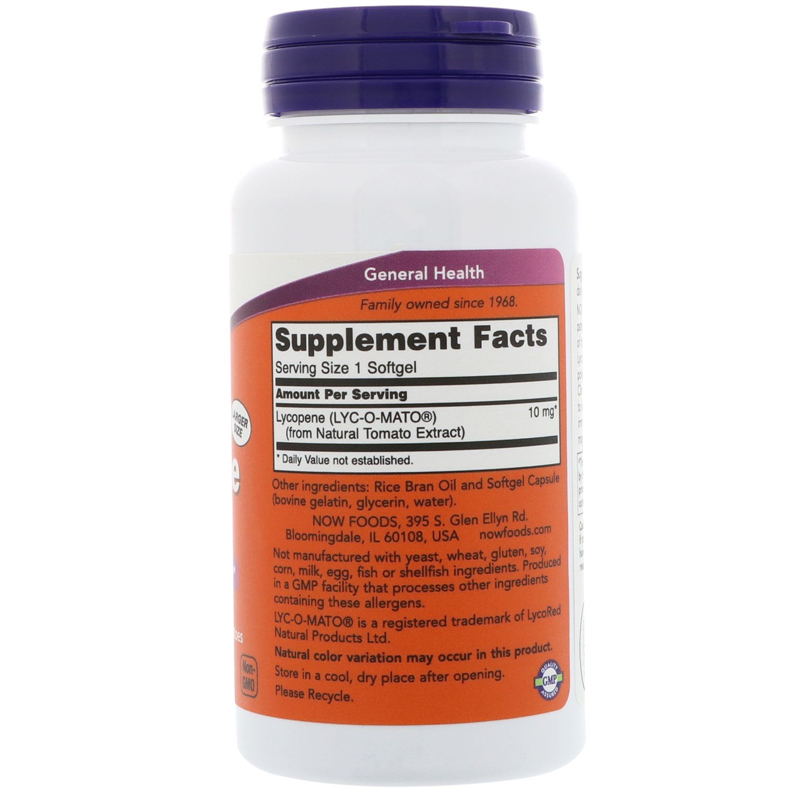 Now Foods, Lycopene, 10 mg, 120 Softgels
