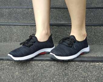 Sustain รองเท้าผ้าใบสีดำ รุ่น Sport รองเท้าวิ่ง รองเท้าออกกำลังกาย รองเท้ากีฬา รองเท้าผ้าใบแฟชั่น รองเท้าผ้าใบผู้หญิง รองเท้าผ้าใบสีเทา รองเท้าผ้าใบแบบสวม slip on สลิปออน