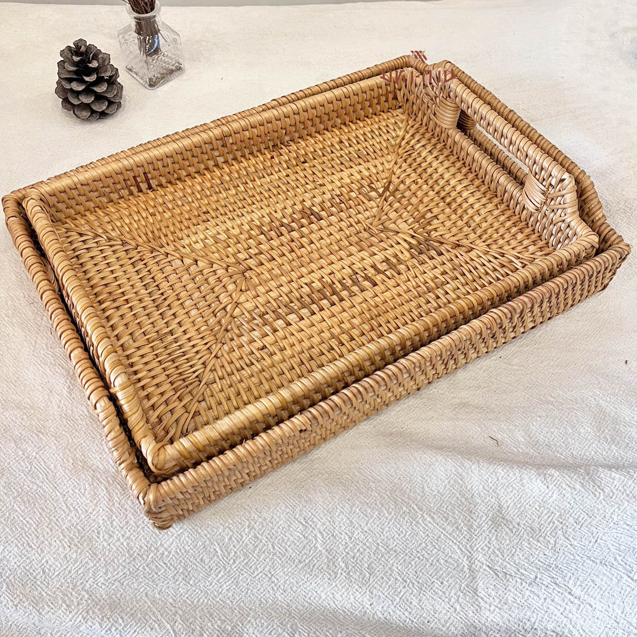ถาดหวาย ถาดใส่อาหาร rattan tray🤎