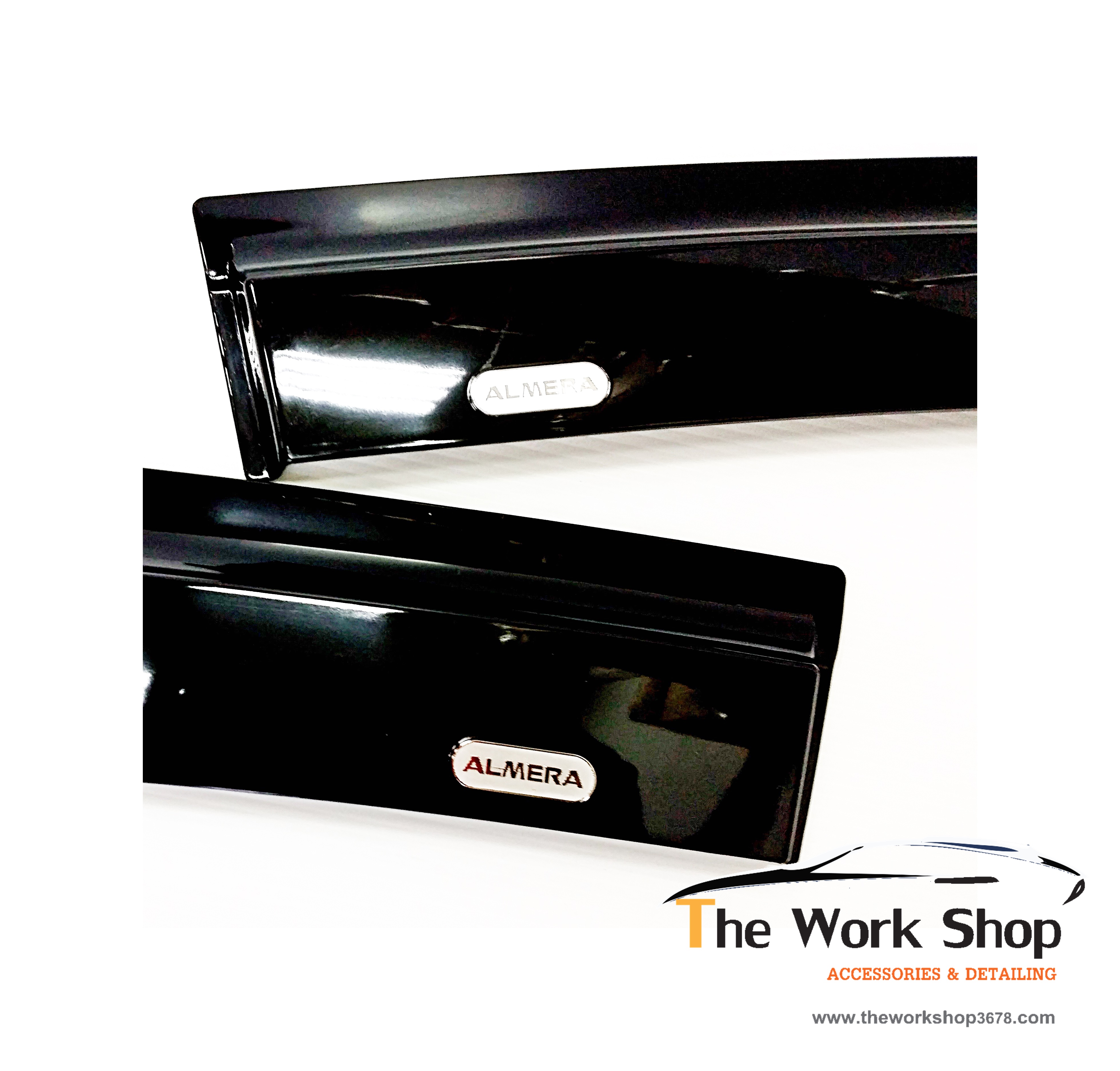 Smoked Door Visor for Almera T Style - กันสาดสีดำ
