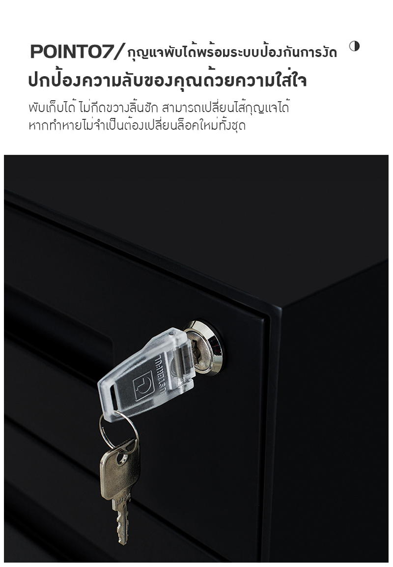 ตู้เก็บเอกสารเคลื่อนที่สำหรับออฟฟิศ พร้อมล็อคและลิ้นชัก! 📁🔒 BBA