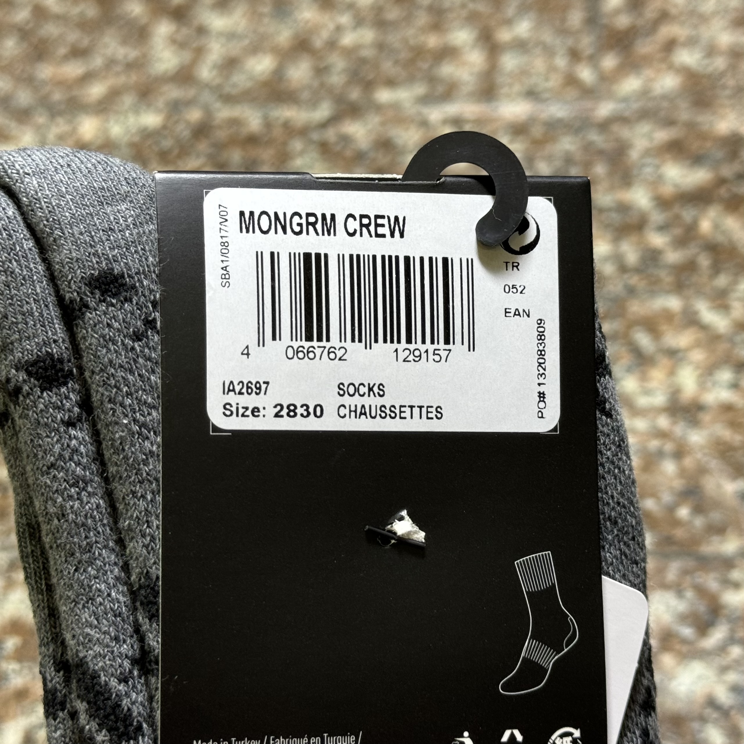 ถุงเท้า Adidas Monogram Crew Socks ‘Grey Five’ (M,L)