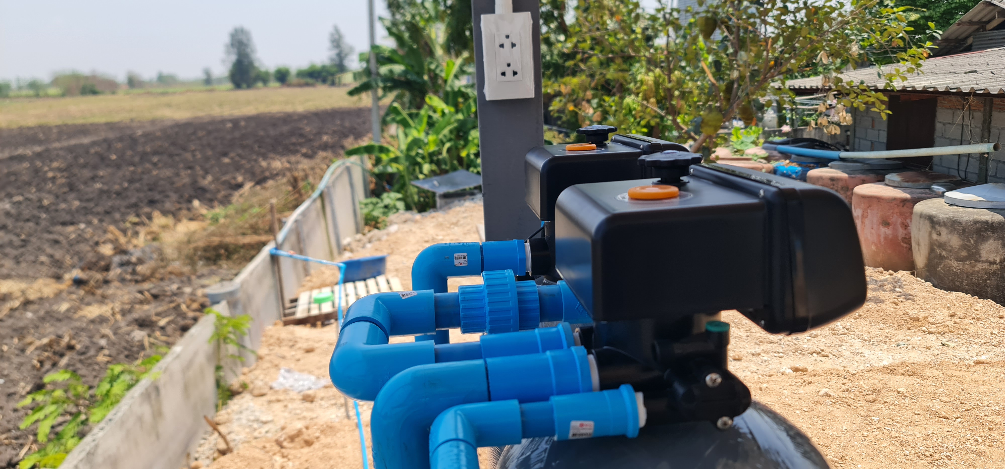 ถังกรองน้ำภายในบ้าน2ถังขนาดจุสาร50ลิตร ระบบล้างAUTO+เครื่องกรองน้ำดื่มระบบRO