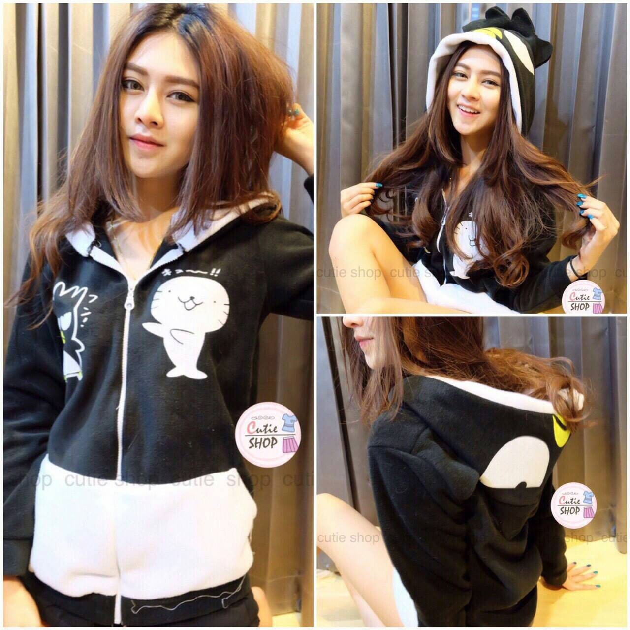 เสื้อกันหนาวฮู้ทการ์ตูน ไซร์ใหญ่