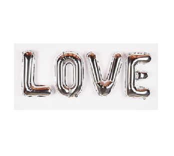 อักษร 14 นิ้วสีเงิน LOVE