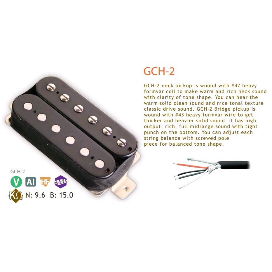 ปิ๊กอัพกีตาร์ ฮัมบัคเกอร์ Giovanni รุ่น GCH2 เสียงพุ่งเเรง สำหรับชาวร็อค