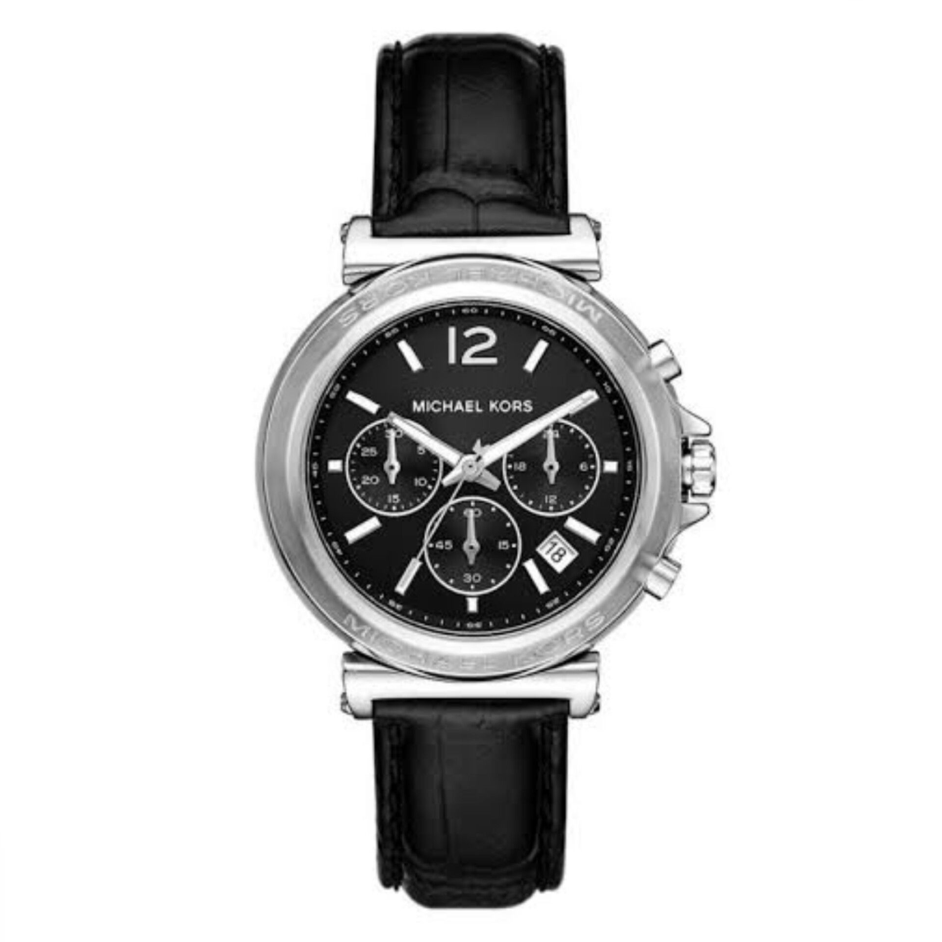 นาฬิกา Michael Kors Maren Chronograph Black Leather Watch MK7499 Size 40 mm