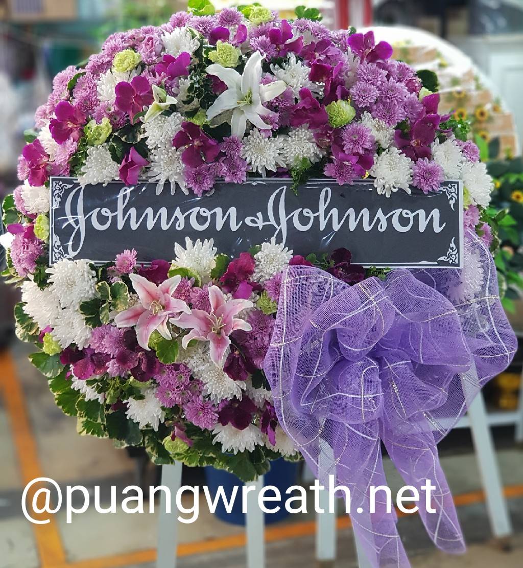 พวงหรีดดอกไม้สด WW0038