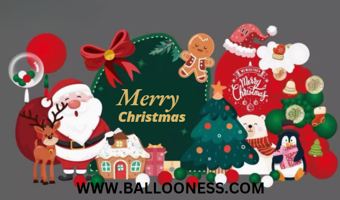 เซทลูกโป่งแบลคดรอป Merry Christmas