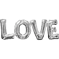 14''LOVE สีเงิน