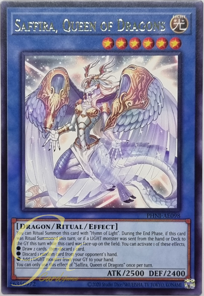 Yugioh [PHNI-AE098] Saffira, Queen of Dragons (Rare)