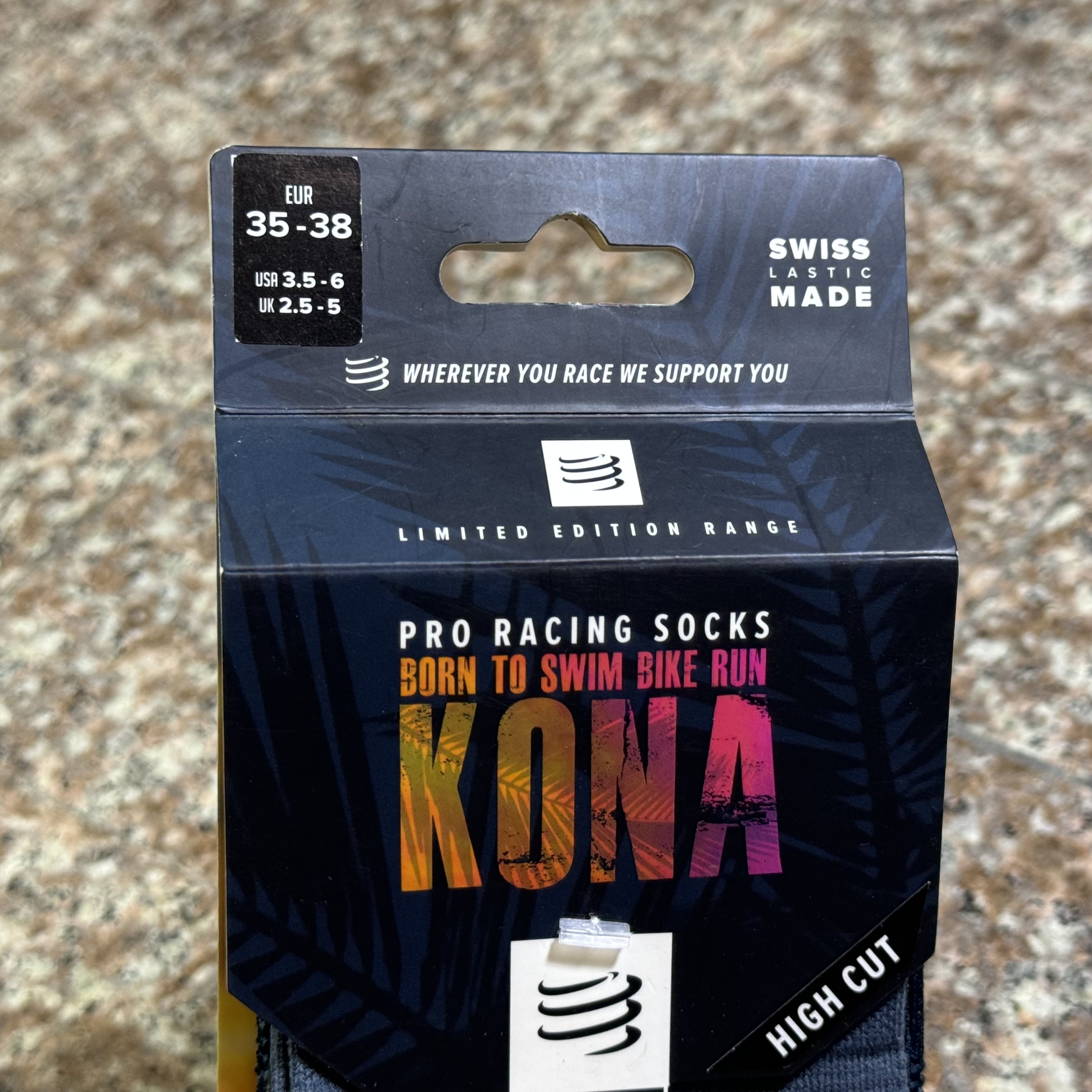 ถุงเท้าวิ่ง Compressport Pro Racing Socks Run High ‘LIMITED’ Kona (T1,T2,T4)