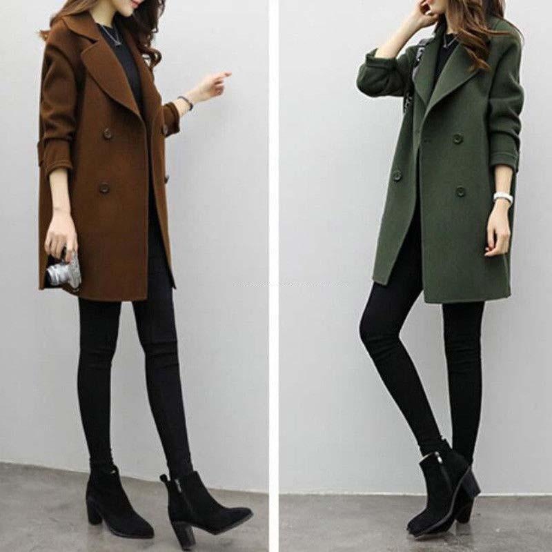 Amart แฟชั่นเกาหลีผู้หญิงเสื้อโค้ตลำลอง Lapel WARM แขนยาวบางเสื้อผ้าแฟชั่น - INTL