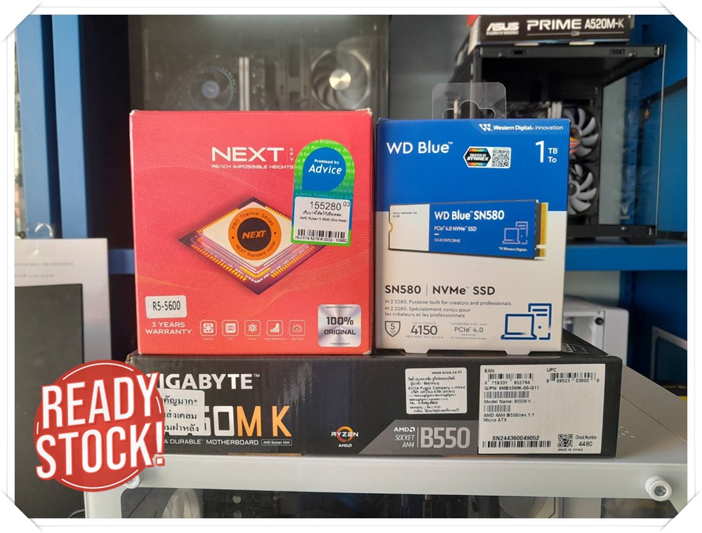** มือ 1+2 ** ชุดเช็ต upgrade RYZEN5 5600+MB B550 +M.2 1T