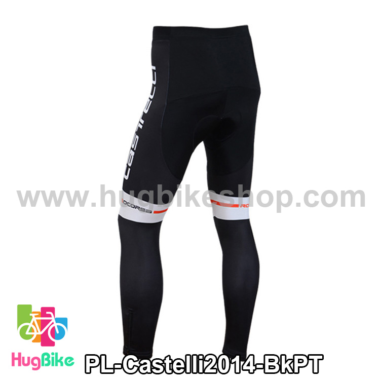 กางเกงจักรยานขายาวทีม Castelli 14 สีดำลาย