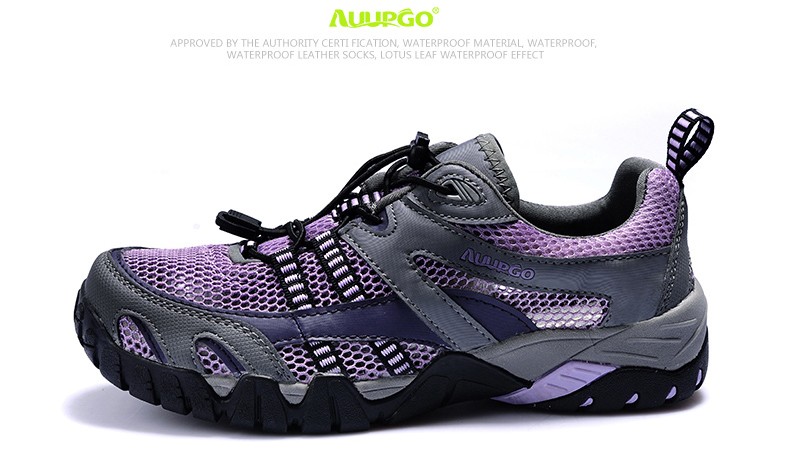 รองเท้าเดินป่าขี่จักรยาน AUUPGO รุ่น 13-03 สีเทาดำ