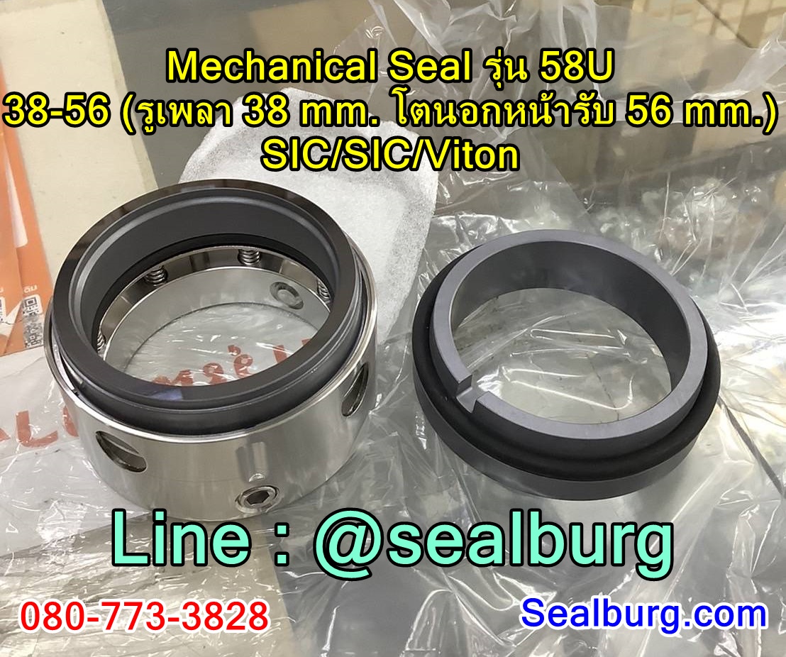 Mechanical Seal แมคคานิคอล ซีล : รุ่น58U : 38-56 SIC-SIC-Viton