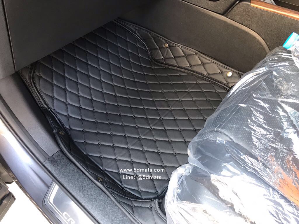 พรมปูพื้นรถยนต์6D NEW CR-V G5 SUV5ที่นั่ง รุ่นVIP แบบหนา 13 มิล สีดำ เต็มคัน