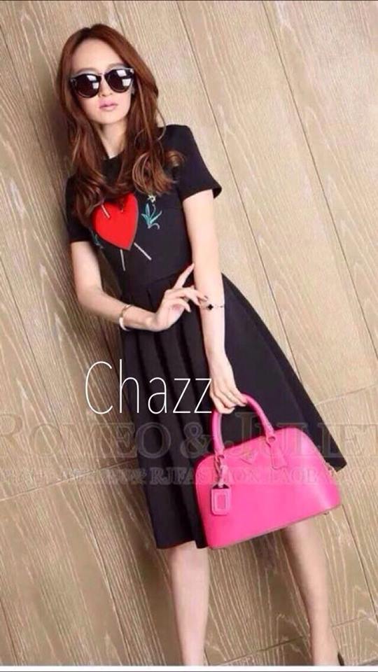 red heart with black dress