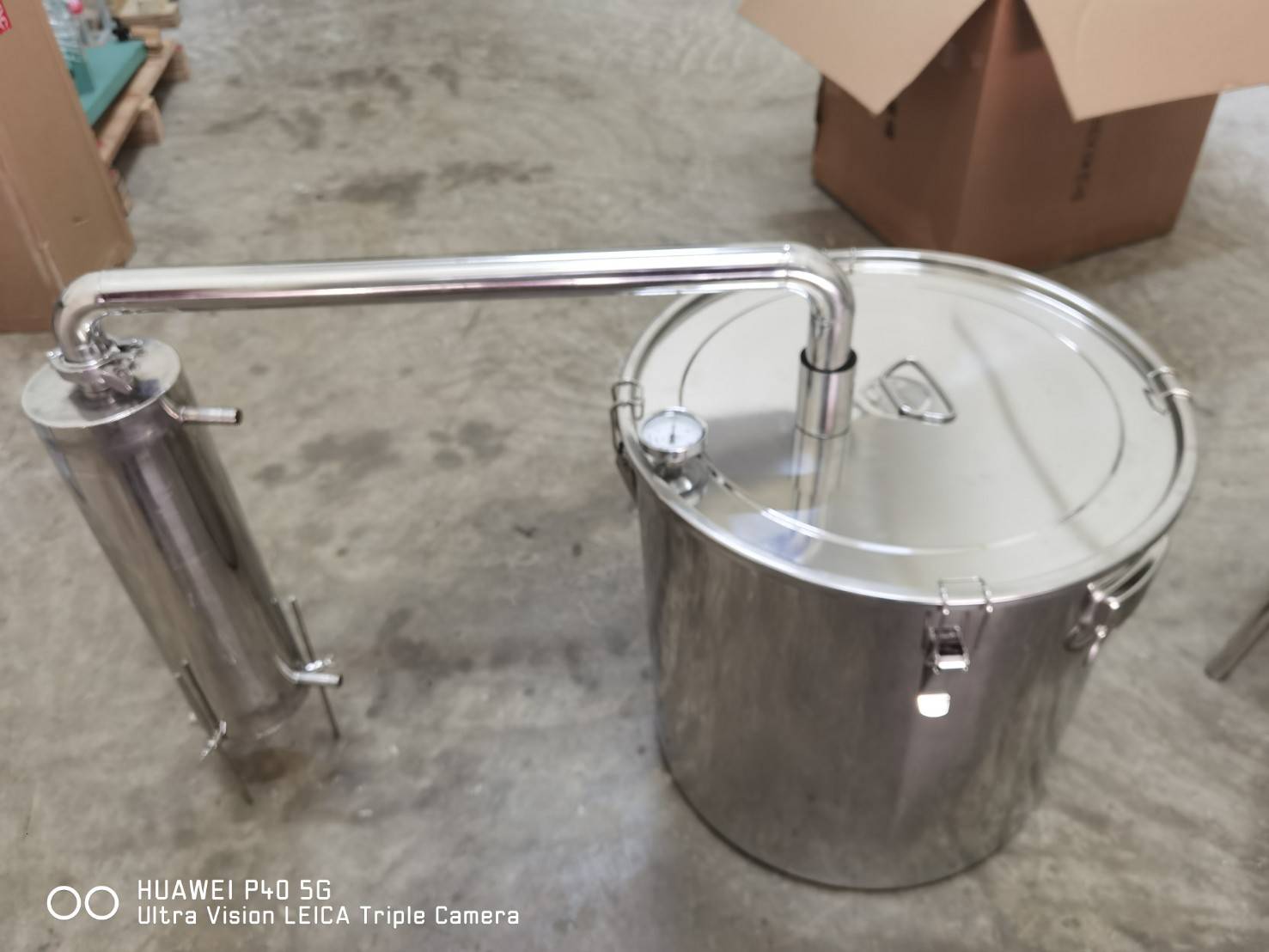 YANTAI-02 หม้อต้ม หม้อกลั่นน้ำ กลั่นไวน์ กลั่นน้ำมันหอมระเหย (ใช้กับเตาแม่เหล็กไฟฟ้าได้)