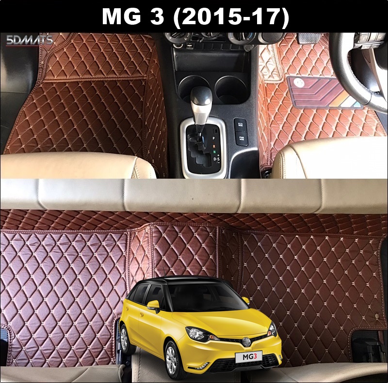พรมปูพื้นรถยนต์ 6D MG 3 (2015-17) พรม6D QX สวยงาม เข้ารูป เต็มคัน 3ชิ้น