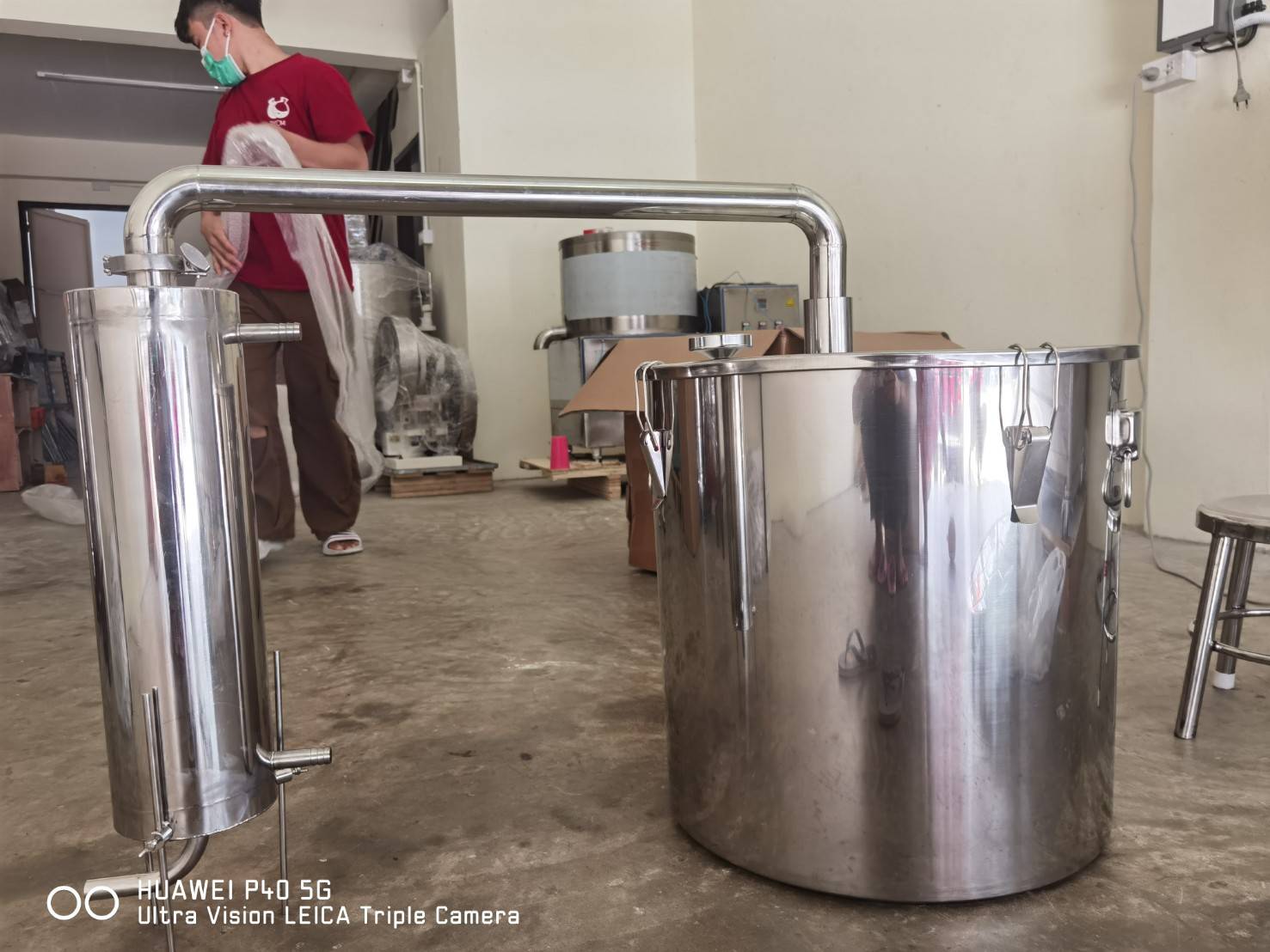 YANTAI-02 หม้อต้ม หม้อกลั่นน้ำ กลั่นไวน์ กลั่นน้ำมันหอมระเหย (ใช้กับเตาแม่เหล็กไฟฟ้าได้)