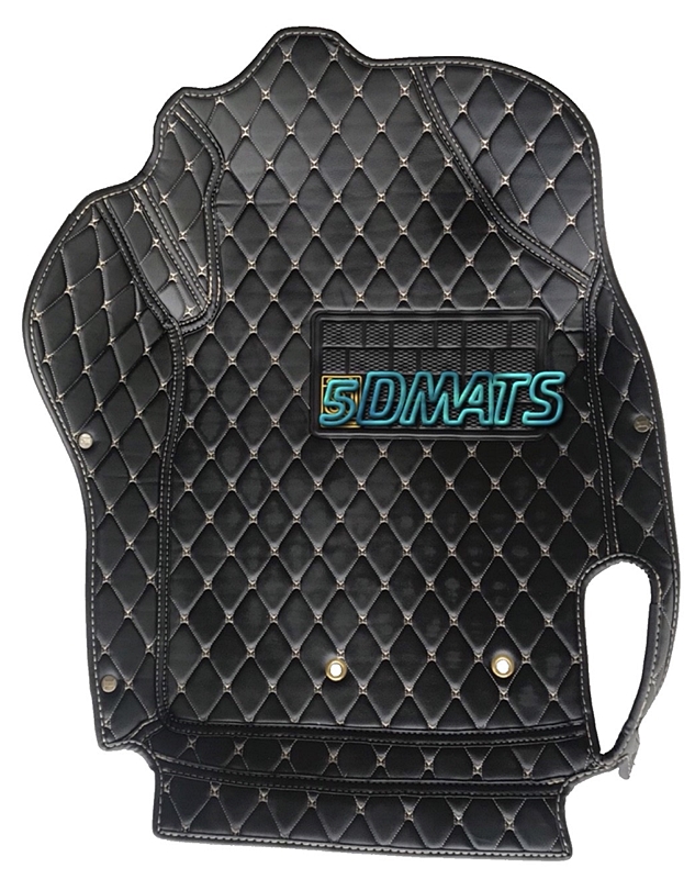 พรมปูพื้นรถยนต์ 6D หนาพิเศษ YARIS 2006-2013 สีดำด้ายครีม รวมแผ่นปูท้าย 4ชิ้น เต็มคัน