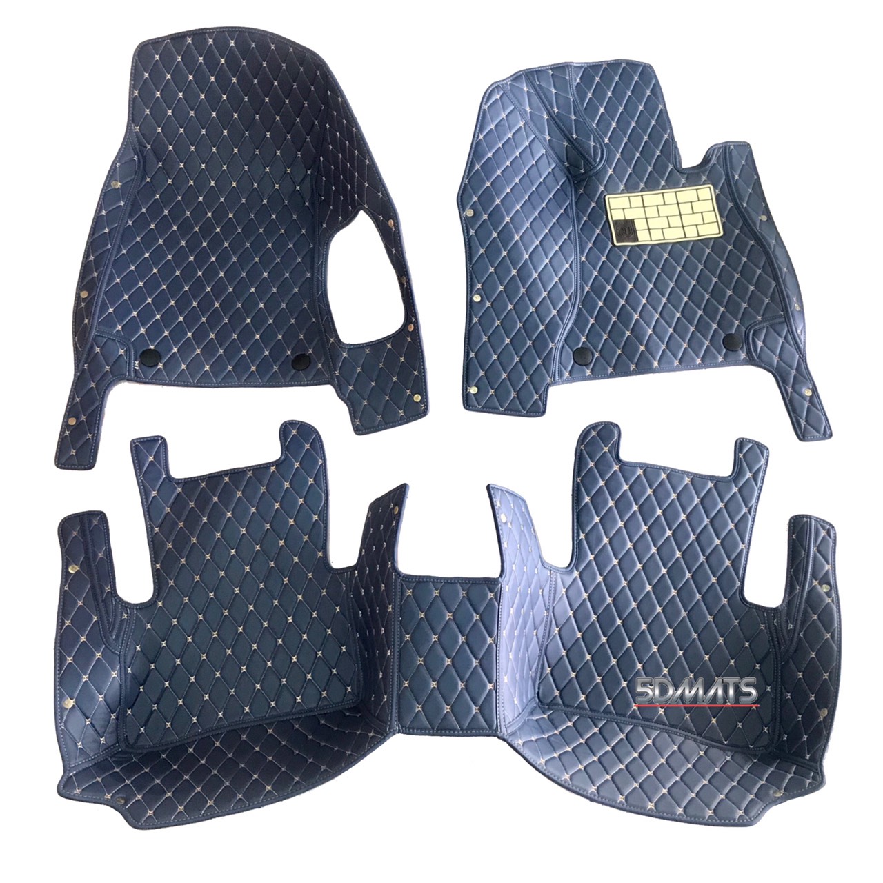 พรมปูพื้นรถยนต์ 6D VIP BENZ C220d W205 ปี2019 หนังสี Cool blue เต็มคัน รวมแผ่นปูท้าย