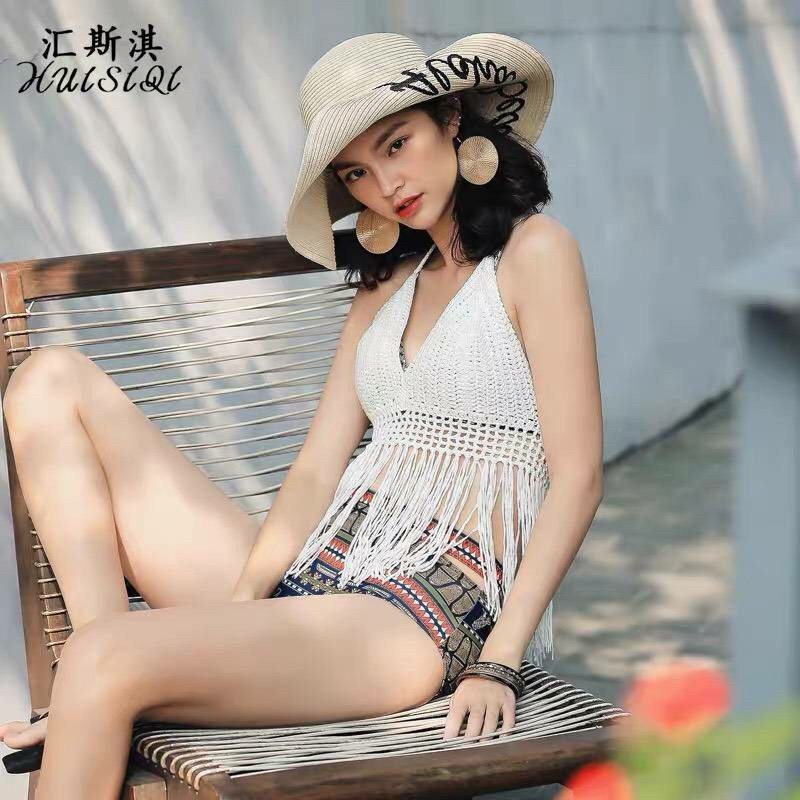 เสื้อโครเชต์แต่งพู่ โชว์หลัง