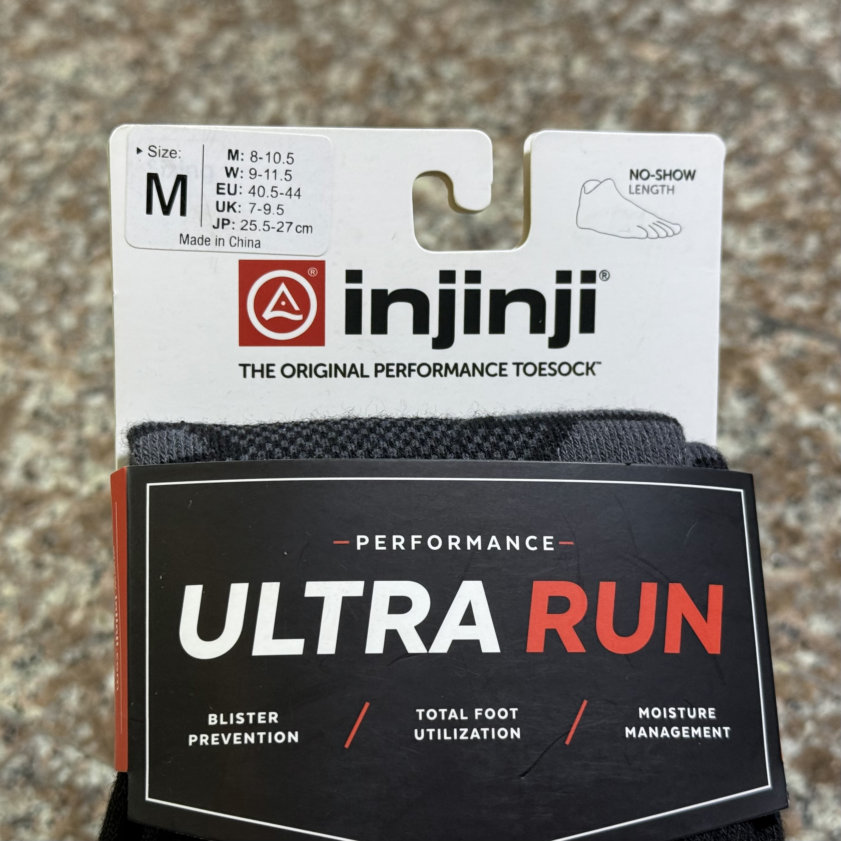 ถุงเท้าวิ่ง Injinji Performance Ultra Running Toe Socks ‘ONYX’ (M,L)