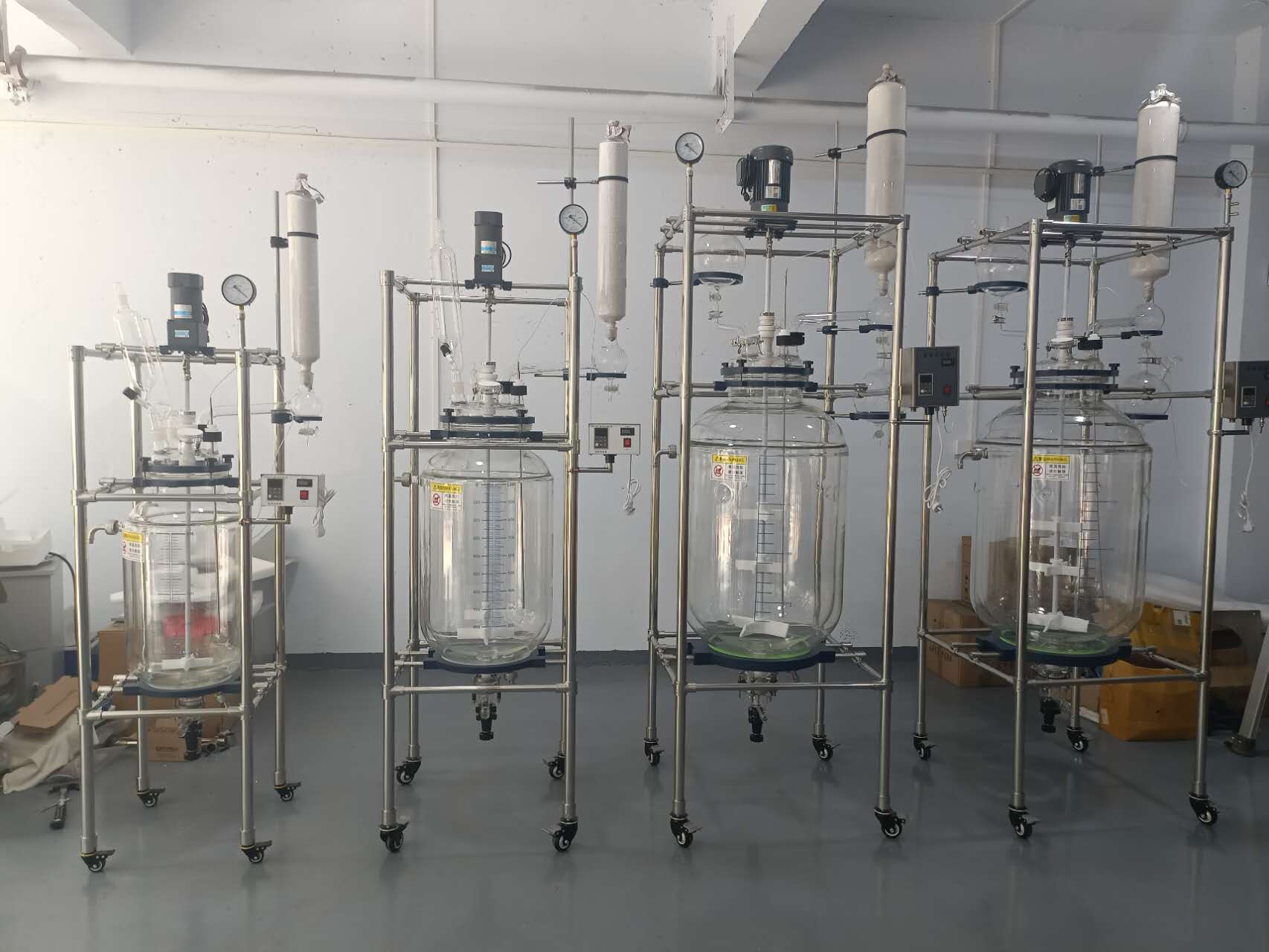 เครื่องปฏิกรณ์แก้วสองชั้น ขนาด 1L ถึง 100L Glass Reactors