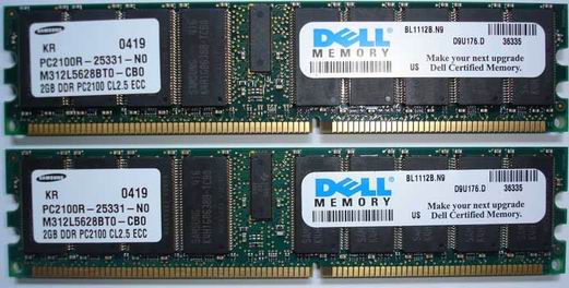 IBM 2GB (1GBx2) PC2100 ECC Reg. DIMM Memory FRU : 09N4308