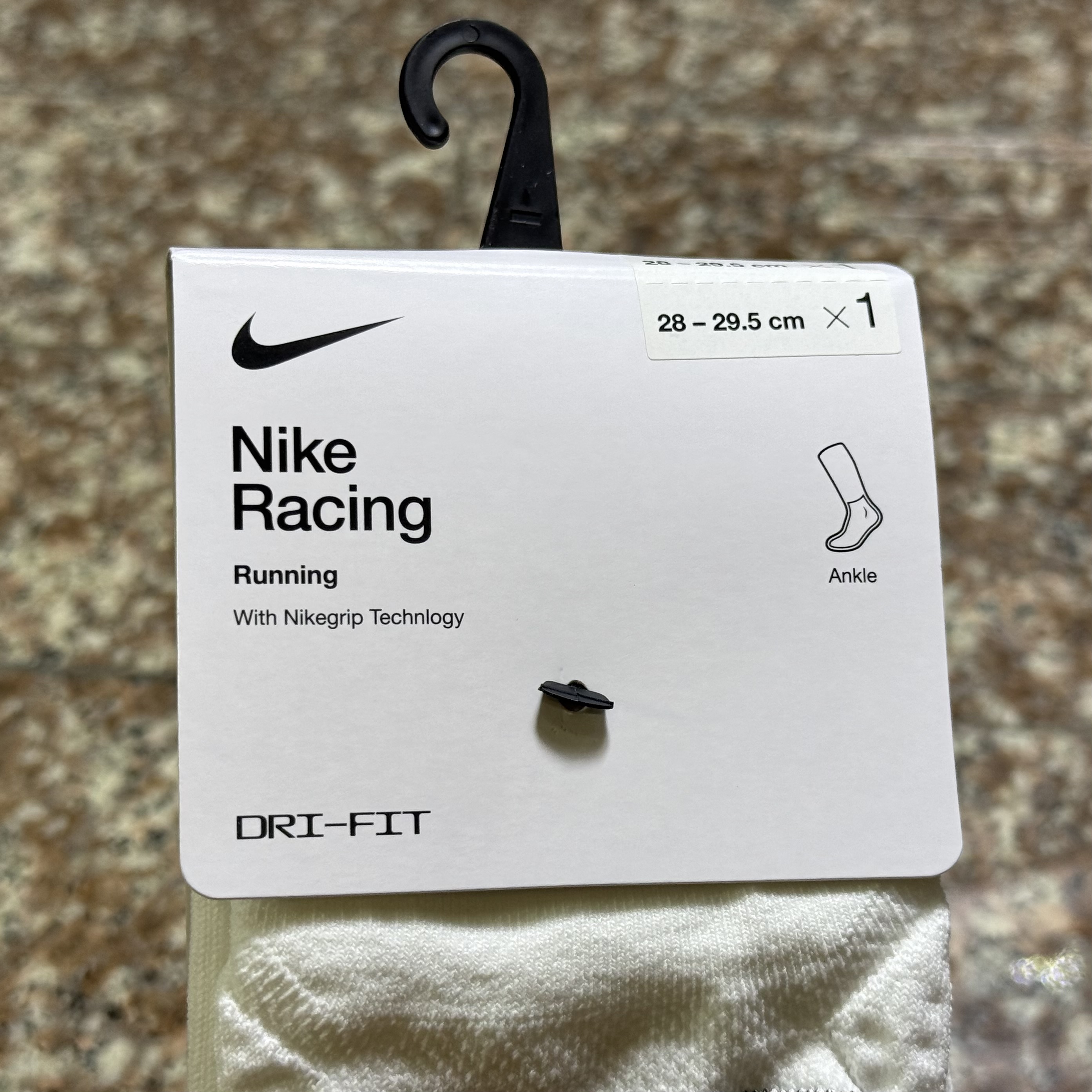 ถุงเท้าวิ่ง Nike Racing Ankle Running Socks ‘WHITE’ (L)