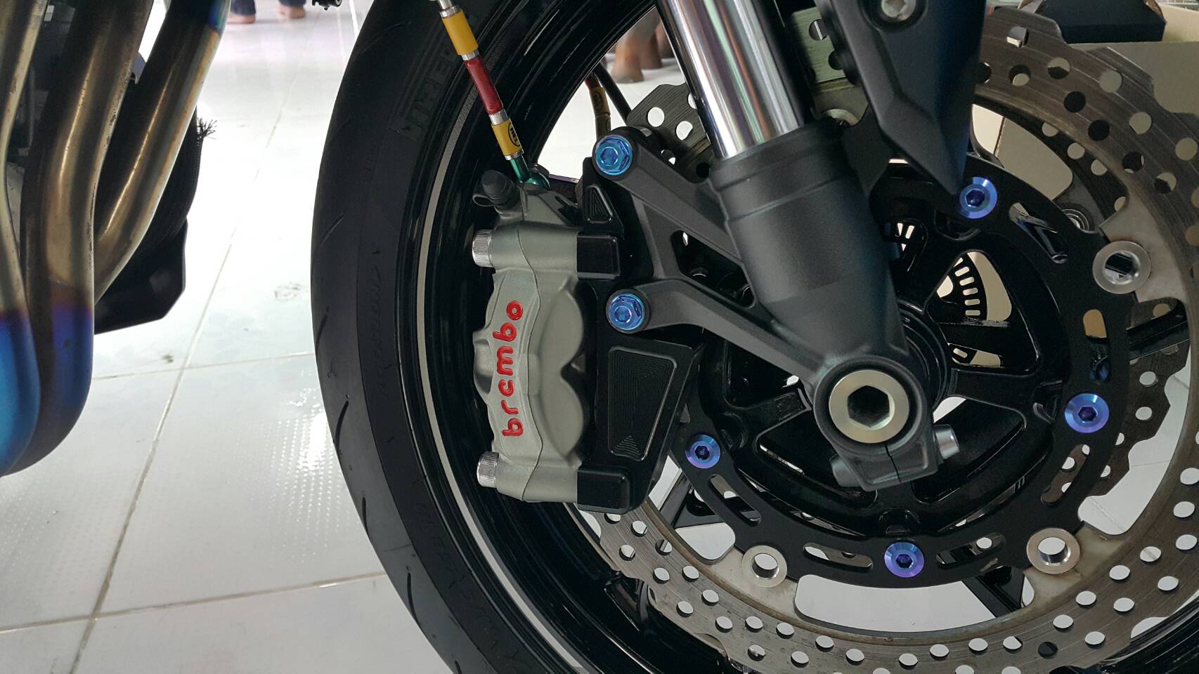 ขาจับปั๊มหน้า ER6N Ninja650 2012-16 Brembo M4 100mm M50 แบร์น Mothracing วัสดุ AL6061 T651(65) สีดำ