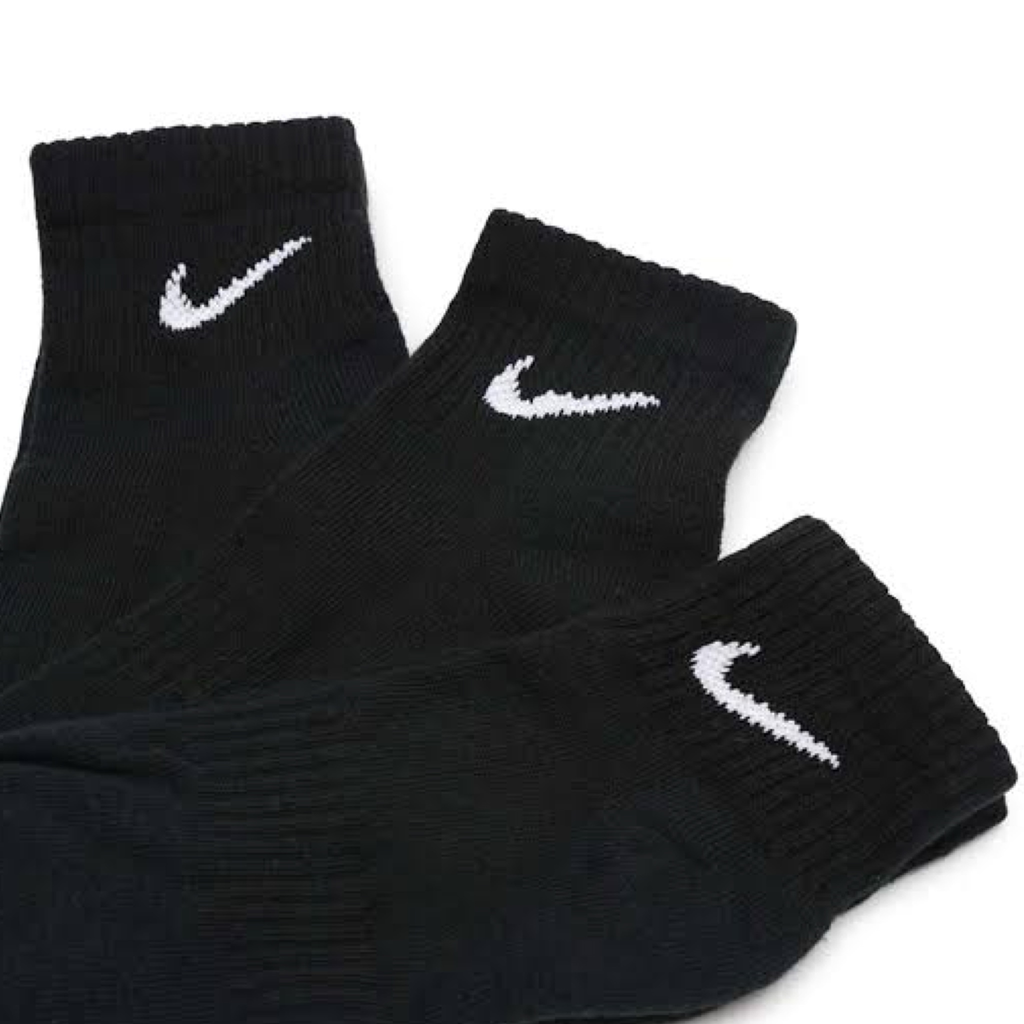 ถุงเท้า Nike EveryDay Cushioned Ankle Socks ‘BLACK’ (M,L) #แพค3คู่