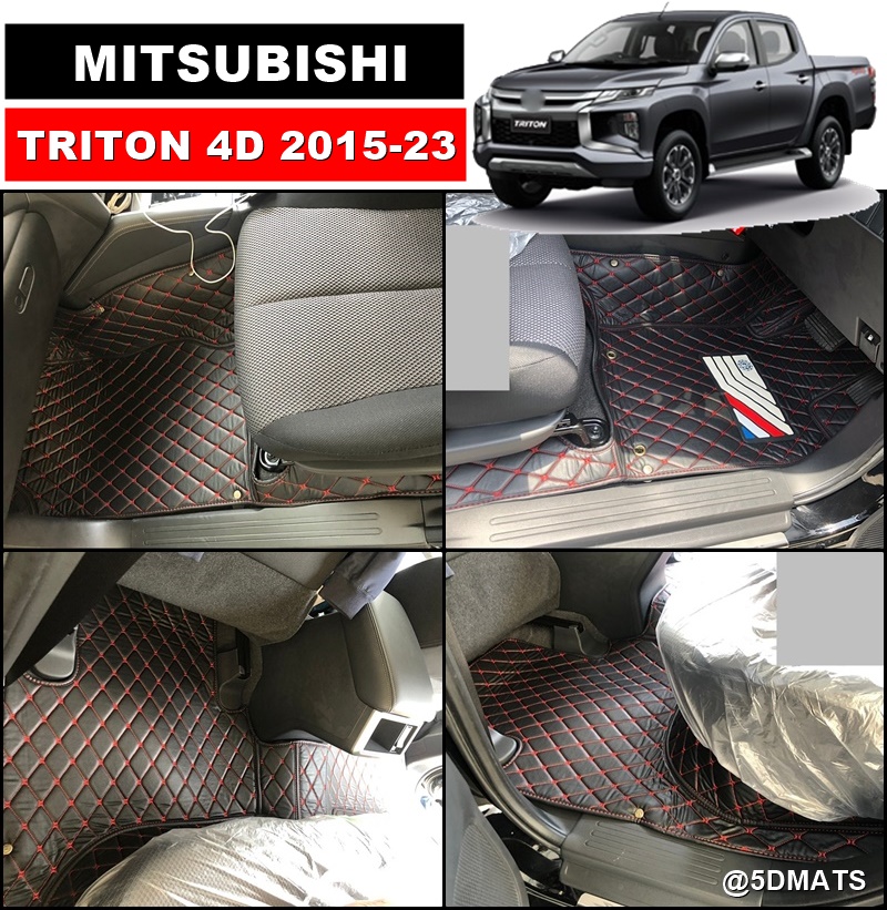 พรมปูพื้นรถยนต์ 6D TRITON 4ประตู ปี2015-23 พรม6D QX สวยงาม เข้ารูป ปูเต็มคัน 3ชิ้น