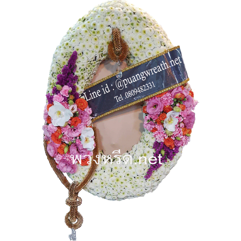 พวงหรีดไม้ดอกไม้สด WW0029