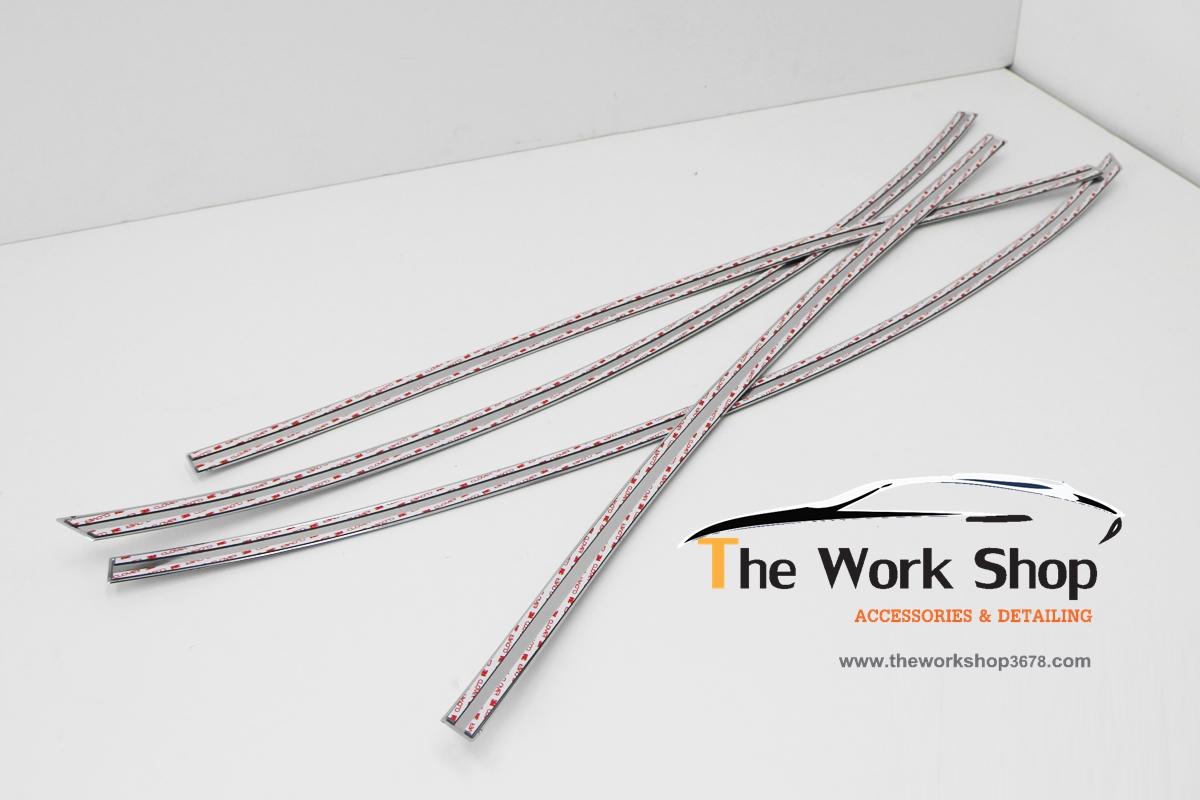 Luxury Door Visor / Ssangcarful for Rio 4 Door ( ชุดโครเมี่ยมแต่งขอบกระจกด้านบน )