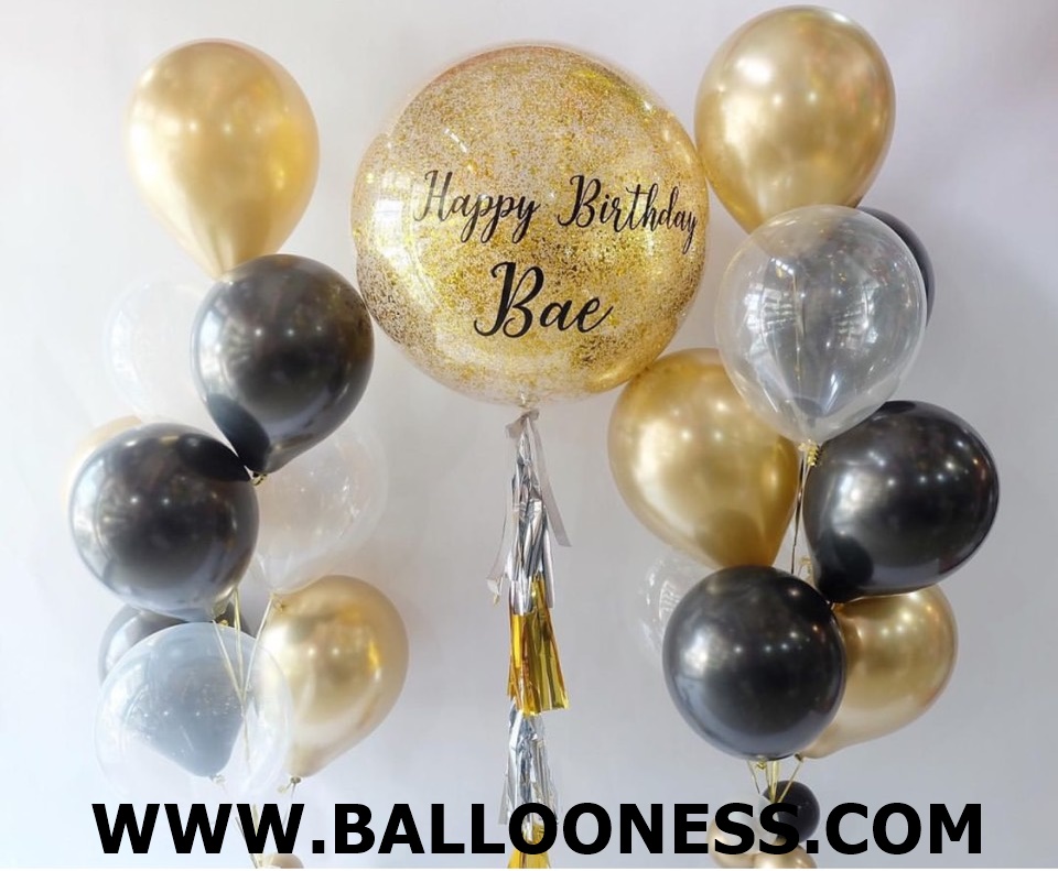 เซทลูกโป่งวันเกิดขนาด 24นิ้ว 1ใบ + ช่อ 9ลูก 2ช่อ / Set HBD Balloon size 24" + 2bunch