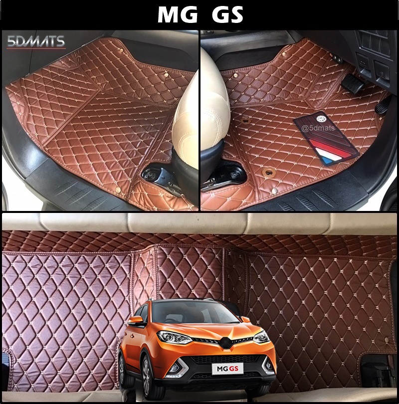 พรมปูพื้นรถยนต์ 6D MG GS พรม6D QX สวยงาม รวมแผ่นท้าย ปิดเบาะ เต็มคัน 6ชิ้น
