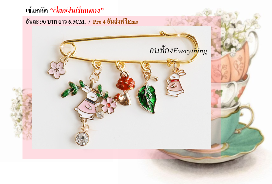 เข็มกลัด "นำโชค"+"รับทรัพย์"