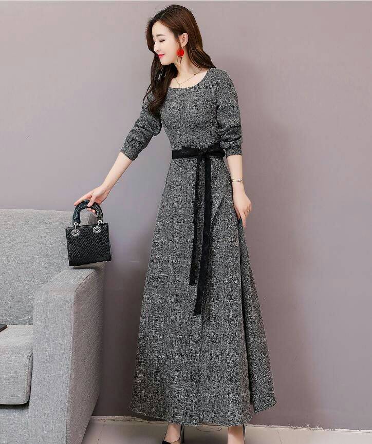 เดรสยาวแขนยาว