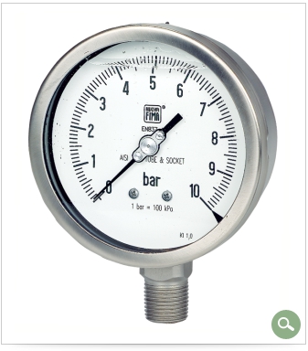 Pressure G. 0-6 bar 6" เกลียว STL 1/2" ออกล่าง